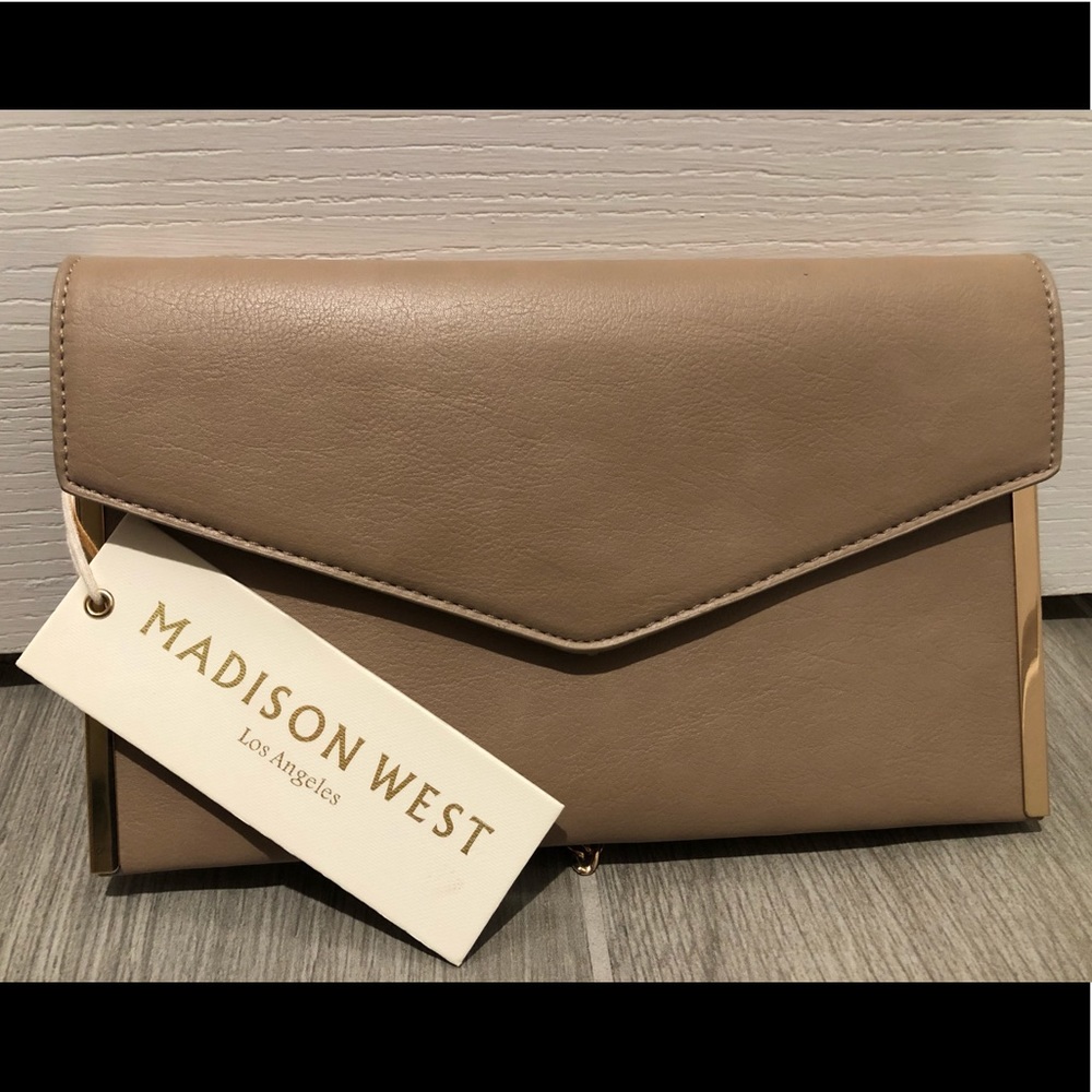 Madison West Taupe Clutch Purse